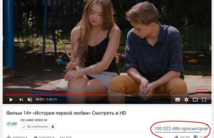 Более 100 млн просмотров по всему миру собрала российская мелодрама «14+»