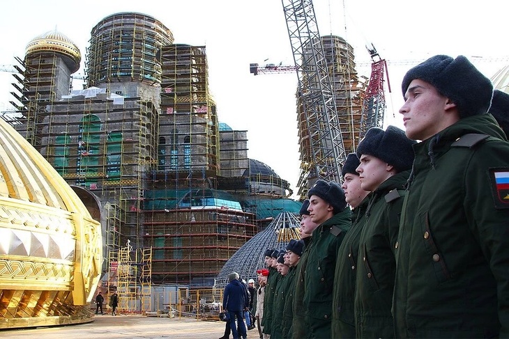 Фото, сделанное перед установкой купола на Главный храм Вооруженных сил России, ноябрь 2019 г.