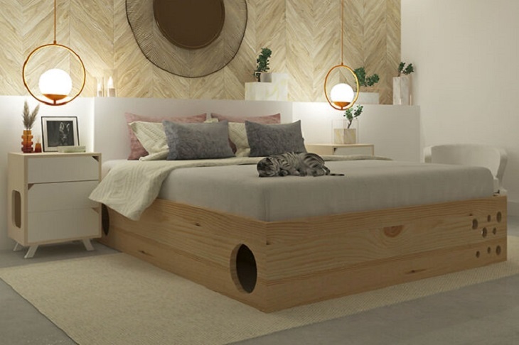 Дизайнеры придумали «мурлыкающую кровать» для котовладельцев