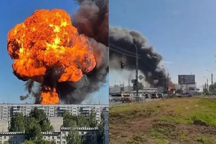 В Новосибирске прогремела череда взрывов и поднялось пламя высотой в десятки метров
